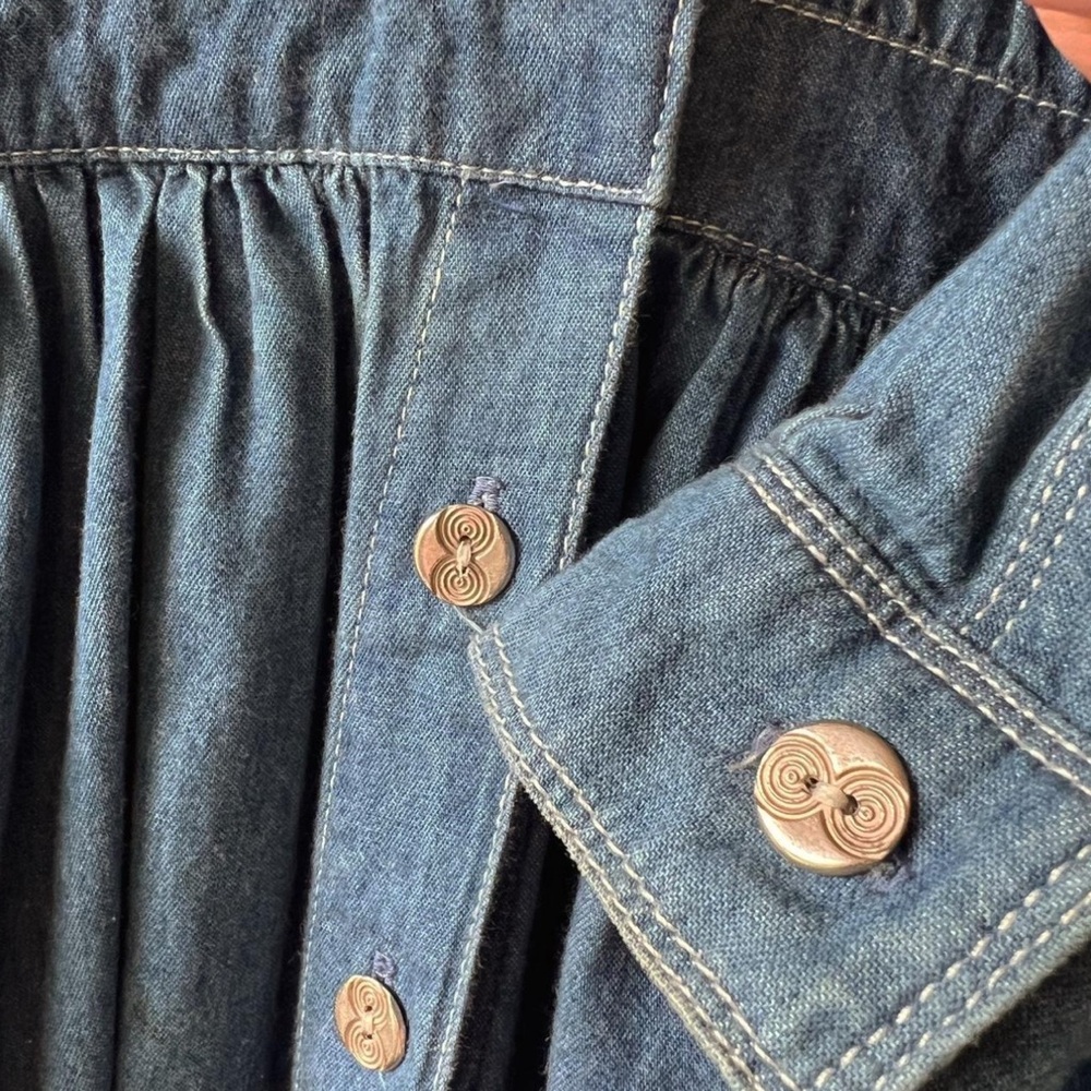 Liz Claiborne Vintage Denim Blue Button-Down Dress - Picture 6 of 8